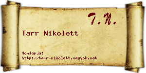 Tarr Nikolett névjegykártya